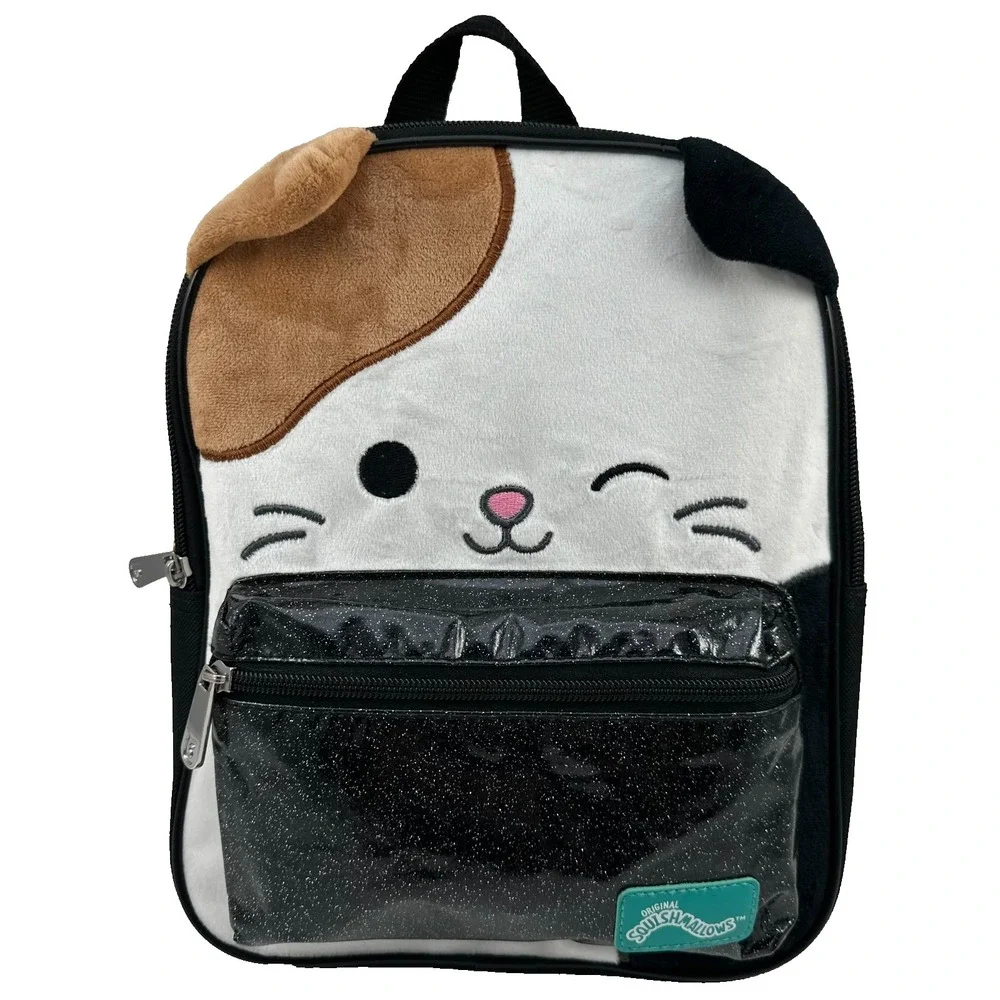 Squishmallows Cam the Calico Cat Mini Backpack Soft Kitty Glitter 11